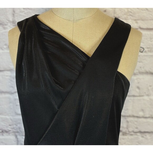 NEW Parker Black BodyCon Cocktail Party Mini Dress Sleeveless Asymmetrical SMALL - Picture 2 of 11